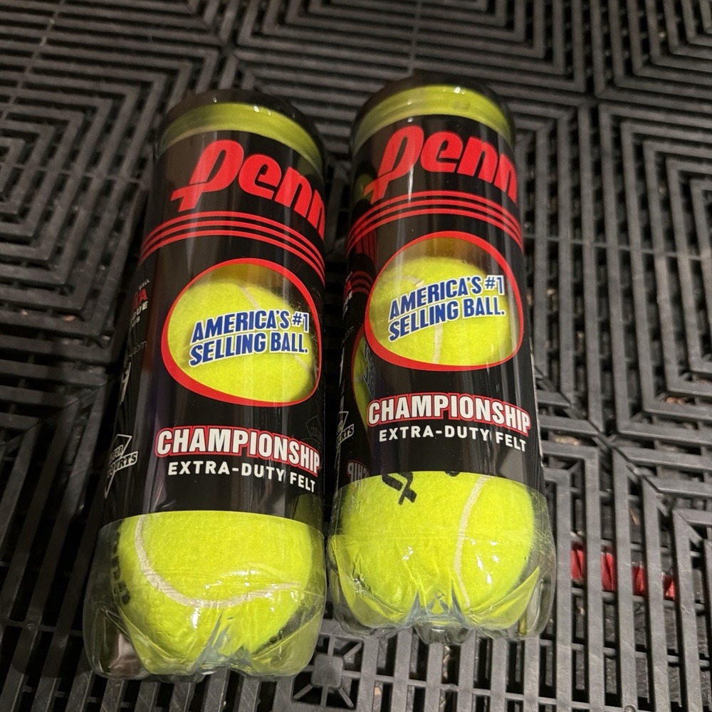 PENN CHAMPIONSHIP EXTRA DUTY TENNIS BALLS, 2 CANS OF 3 BALLS *DISTRESSED PKG